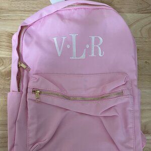 Viv&Lou Pink Nylon Backpack personalized with VLR Monogram - New